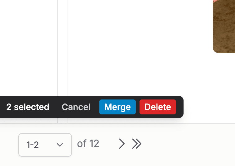 The bulk selection bar with the count of selected messages and the Delete button
