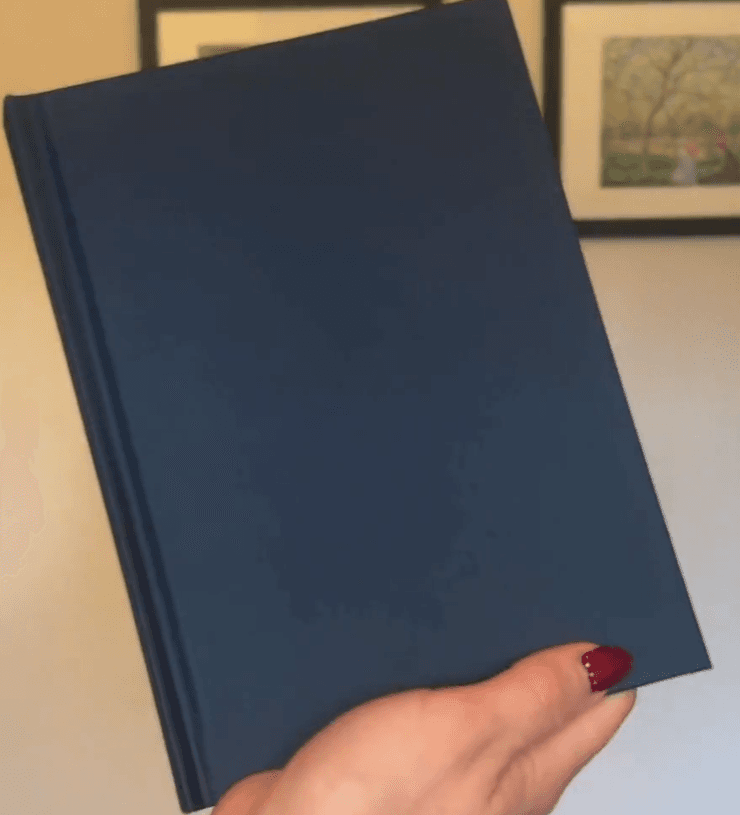 Navy linen wrap book