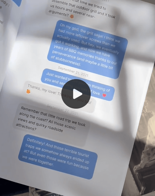 Text message book example